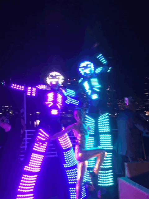 The GlowBots performing at a Florida event