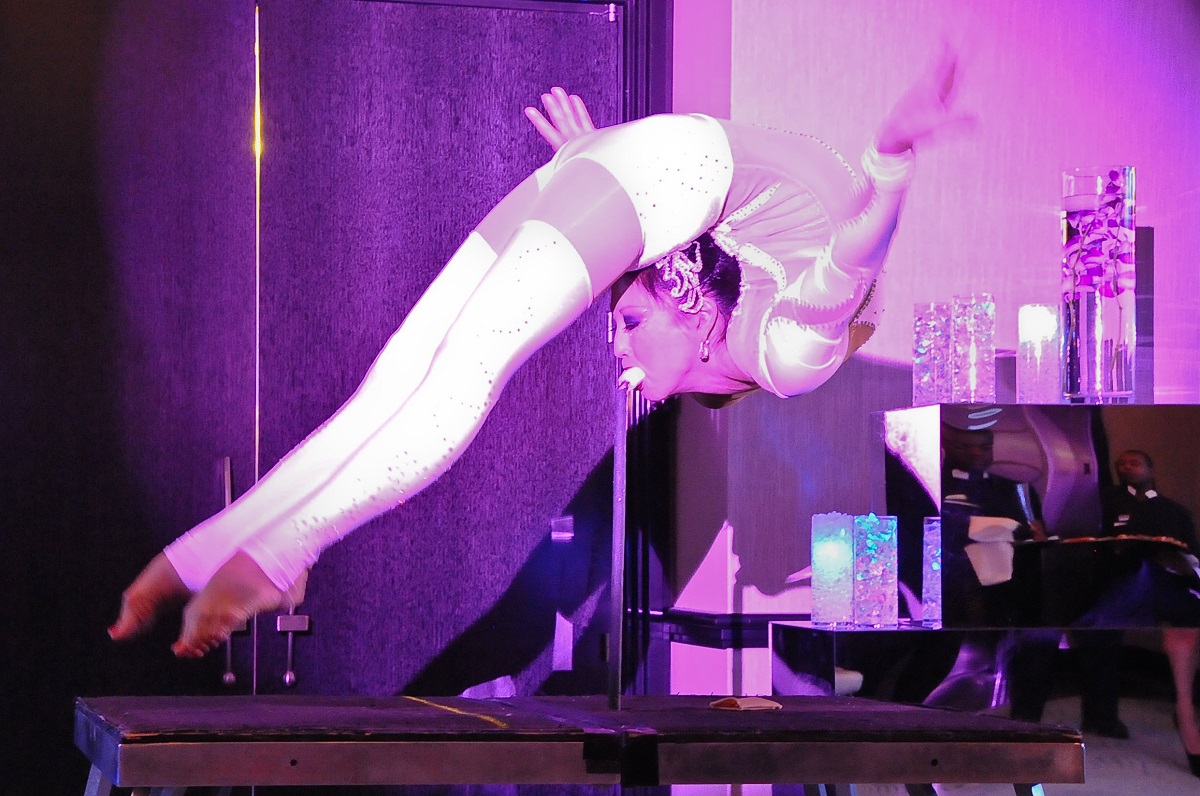 Contortionist performing at a South Florida event