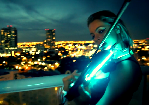 LED Pop Violinist performing at a Florida event