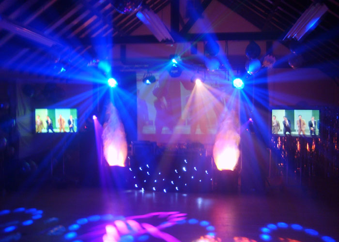 Truss of Moving Disco Lights