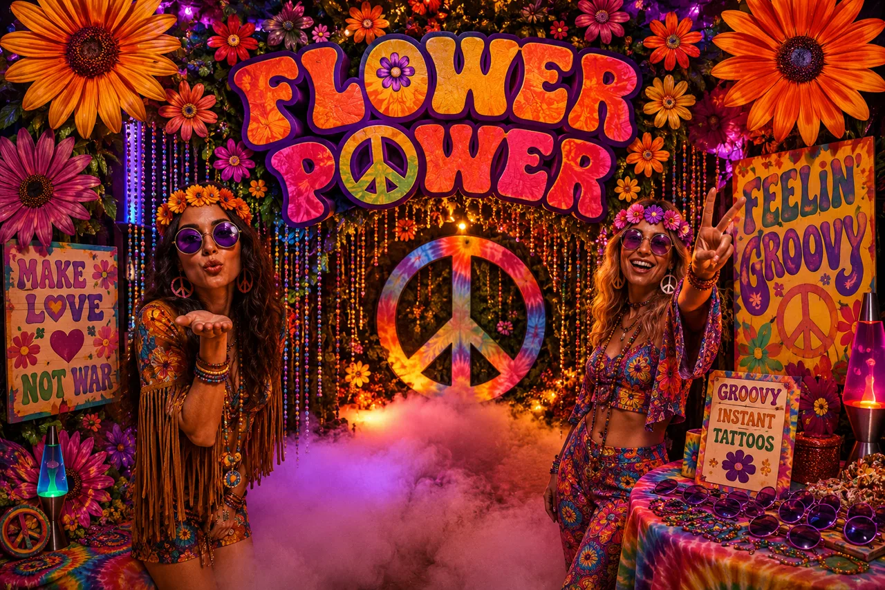 Flower Power 1960s theme party